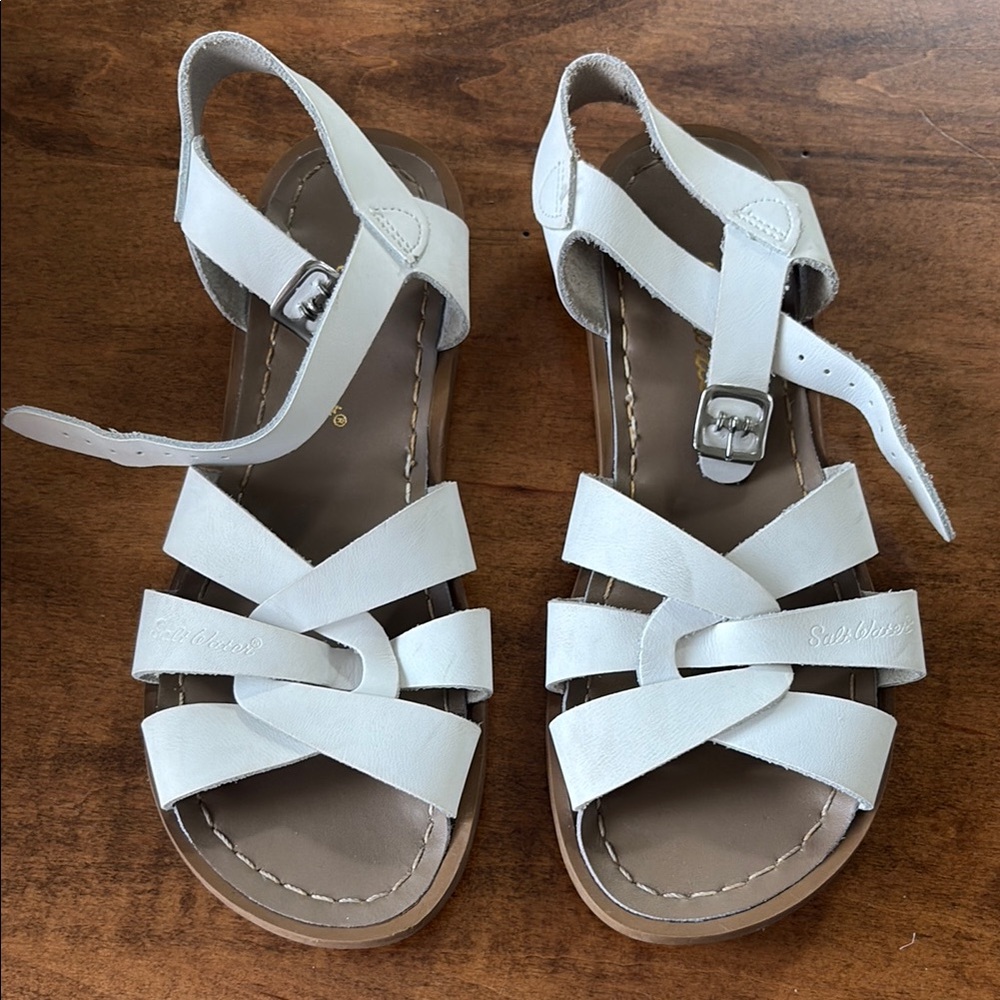 White Leather Saltwater Sandals